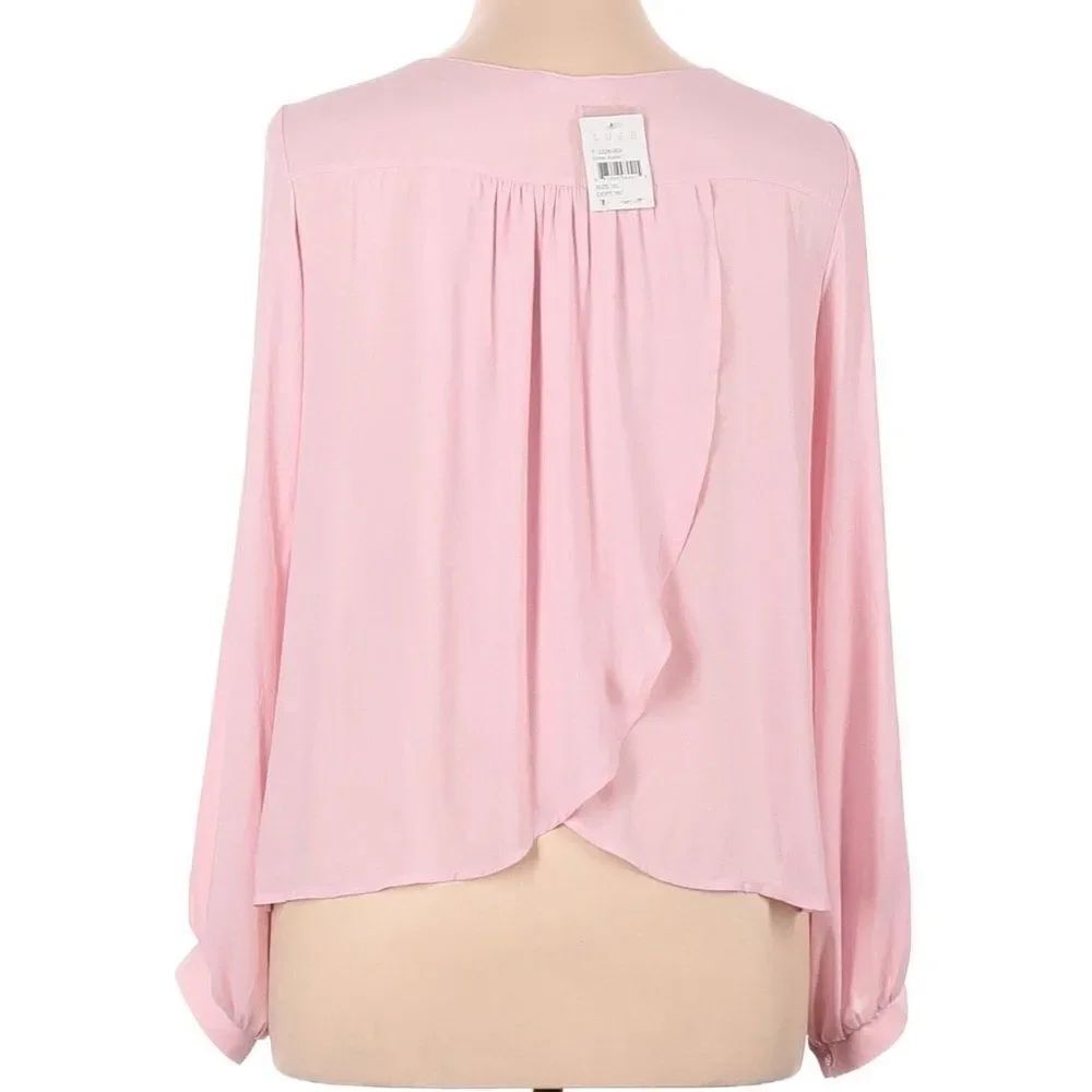 NWT *Lush* Baby Pink Flowy Back Crossover Flutter Top Jrs Sz XL